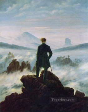  Caspar Pintura Art%C3%ADstica - Caminante sobre el mar de niebla HSE Paisaje romántico Caspar David Friedrich Montaña